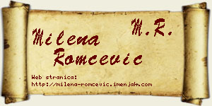 Milena Romčević vizit kartica